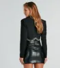 Business Of Glam Crepe Gemstone Crop Blazer sold by Windsor