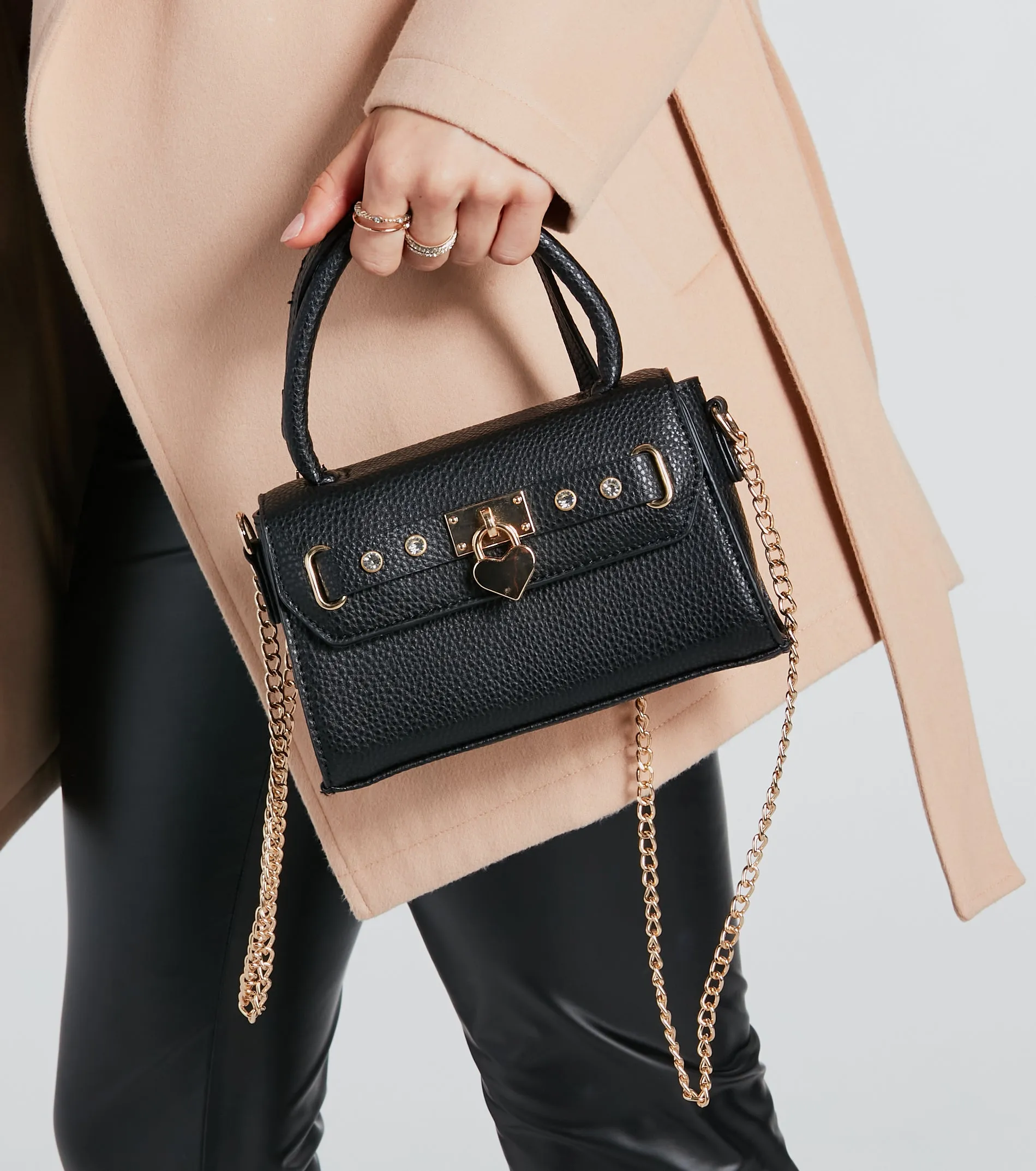 New Lover Heart Charm Mini Satchel Handbag sold by Windsor