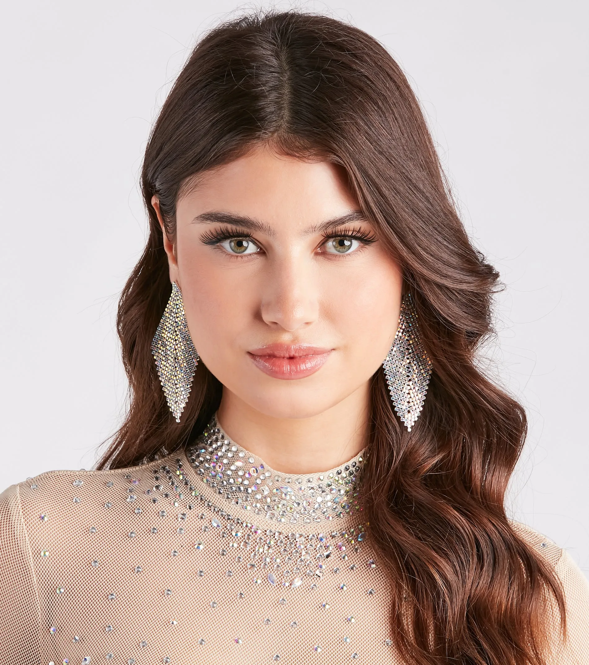 Captivating Glamour Rhinestone Statement Earrings sold by Windsor