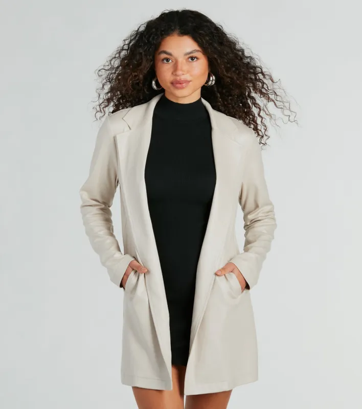 Elevated Season Faux Suede Longline Blazer sold by Windsor