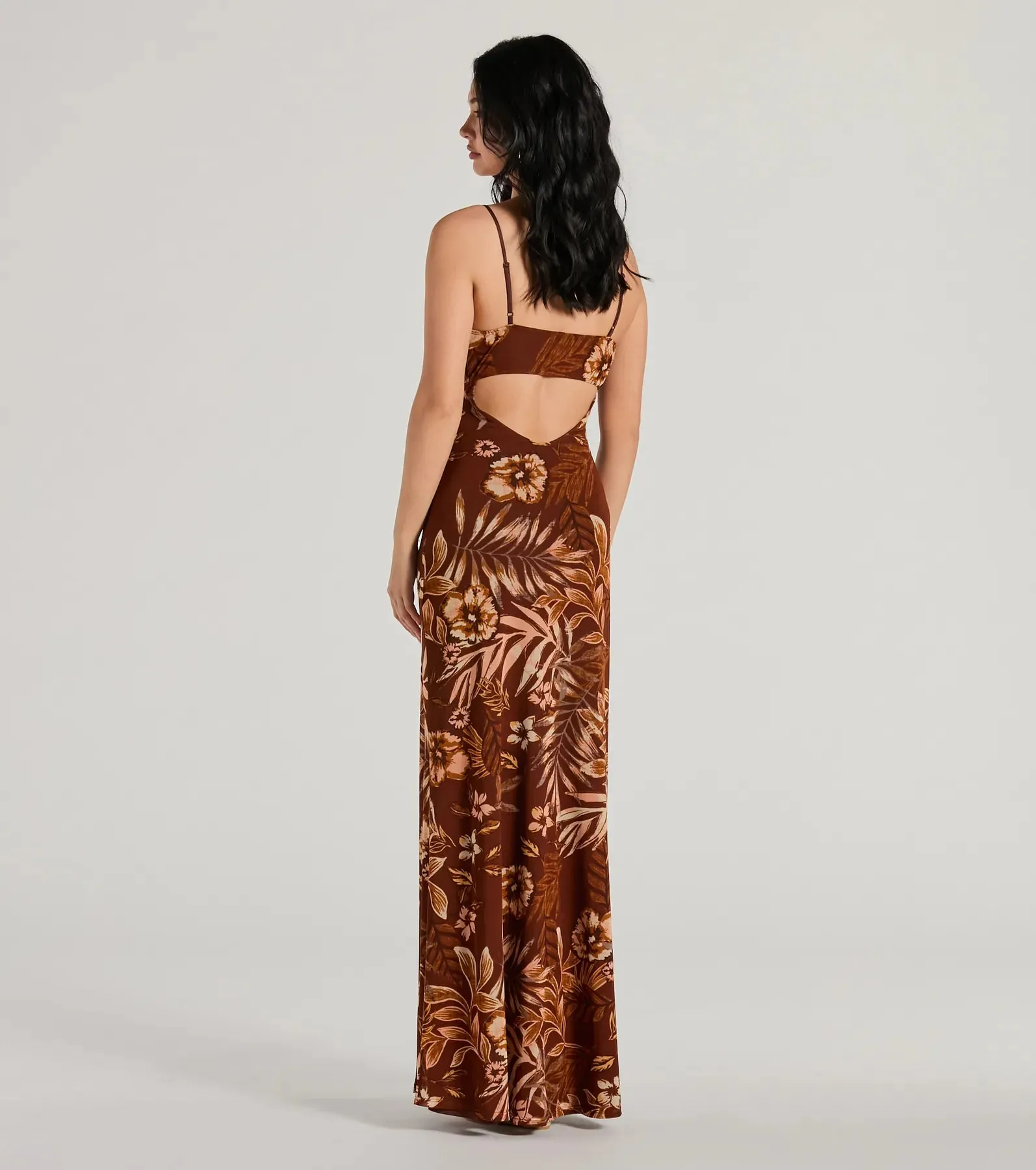 Paradise Pick V-Neck Cutout Tropical Maxi Dress sold by Windsor product image thumbnail 2
