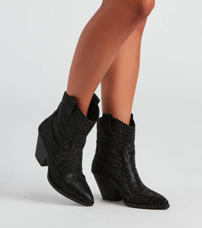 Glitzy Rhinestone Western Booties sold by Windsor