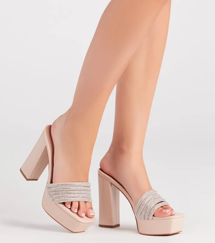 Glamorous Upgrade Rhinestone Strappy Heels sold by Windsor