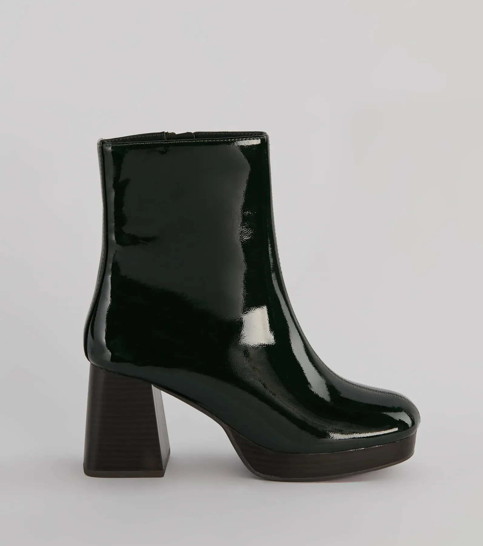 Seize The Moment Patent Block Heel Booties sold by Windsor product image thumbnail 2
