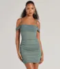 Glam Affair Cold-Shoulder Glitter Mesh Mini Dress sold by Windsor