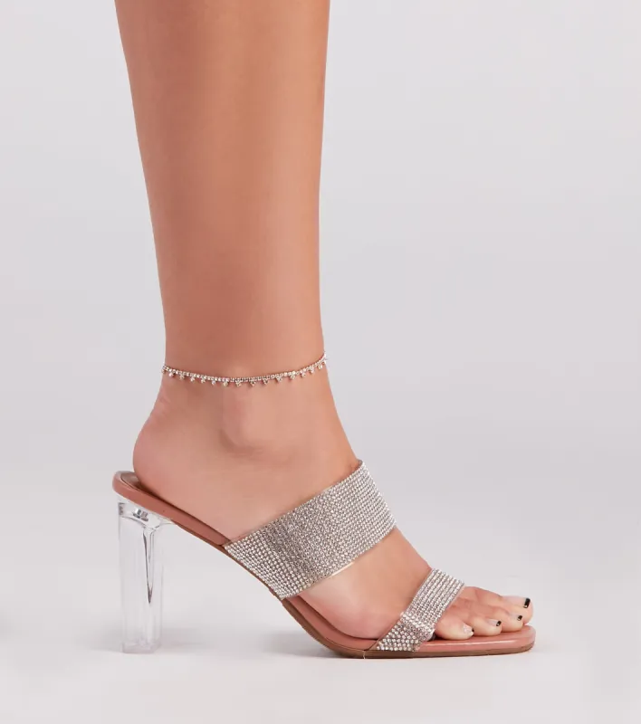 Glam And Pretty Rhinestone Drop Anklet sold by Windsor