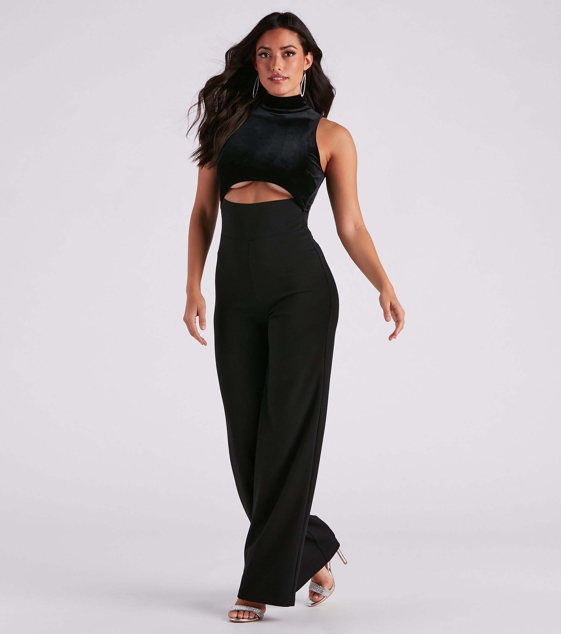 Chic Diva Velvet Cutout Jumpsuit sold by Windsor product image thumbnail 4
