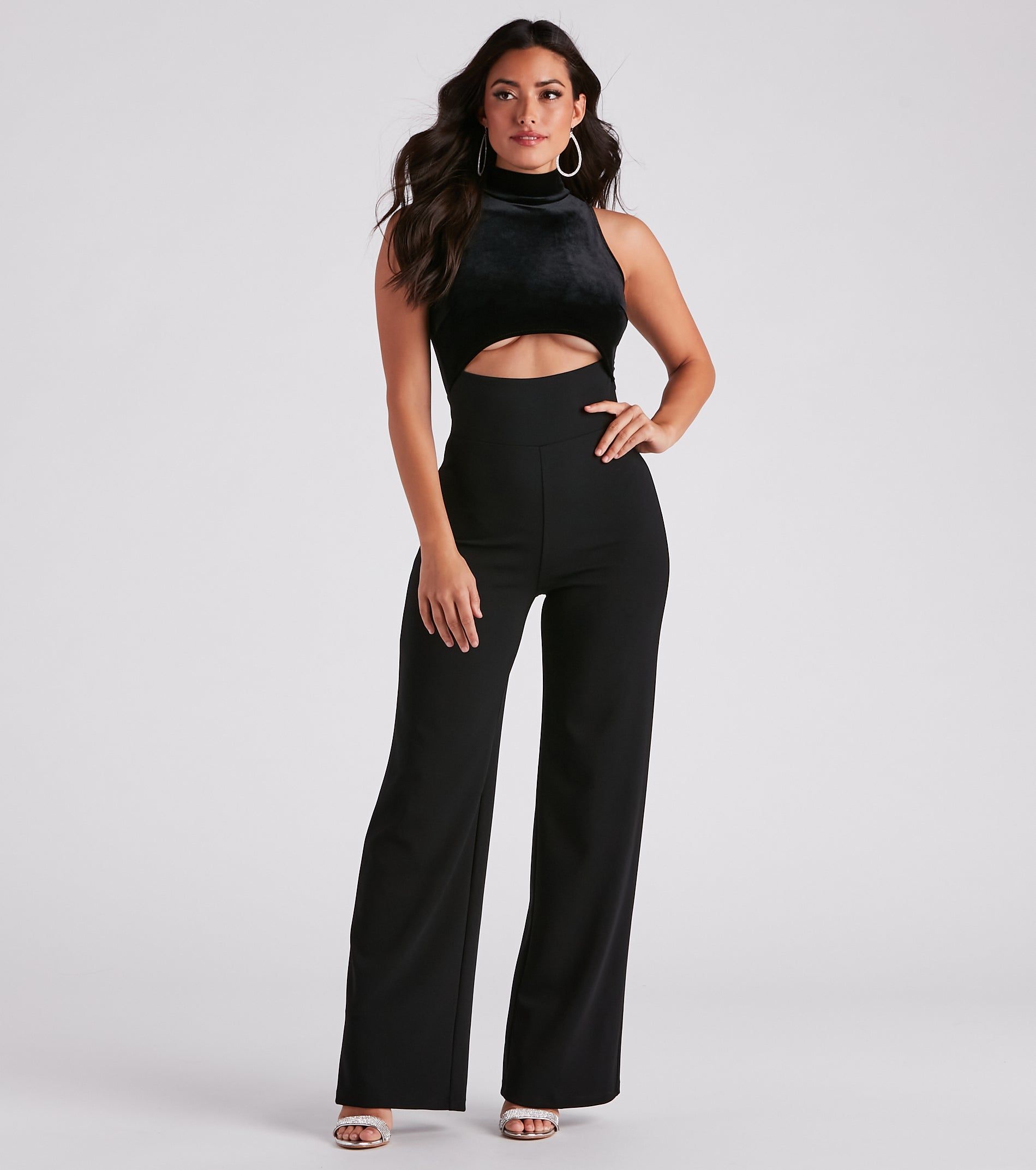 Chic Diva Velvet Cutout Jumpsuit sold by Windsor