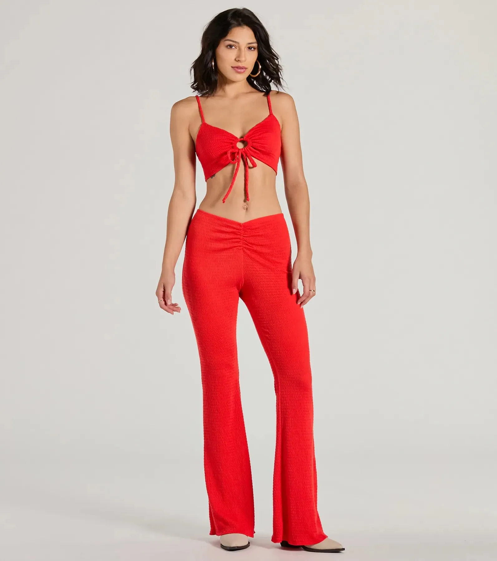 Looking Good Sweetheart Tie Front Crop Top sold by Windsor product image thumbnail 3