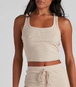 Lounge Goals Racerback PJ Tank Top sold by Windsor