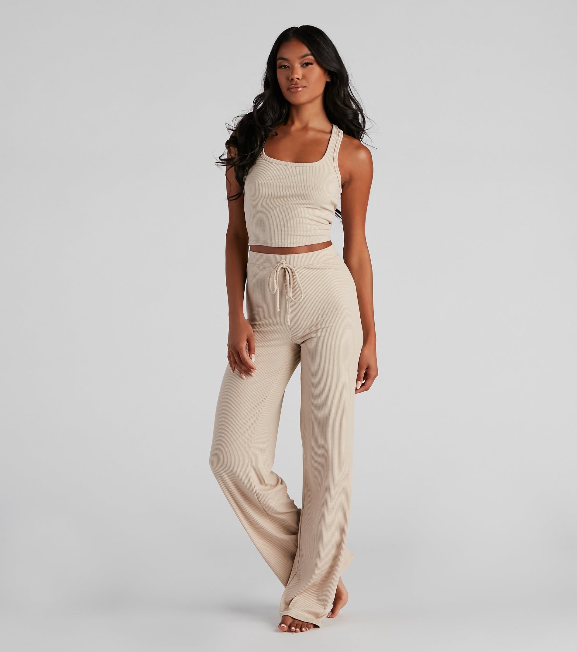 Lounge Goals Racerback PJ Tank Top sold by Windsor product image thumbnail 2