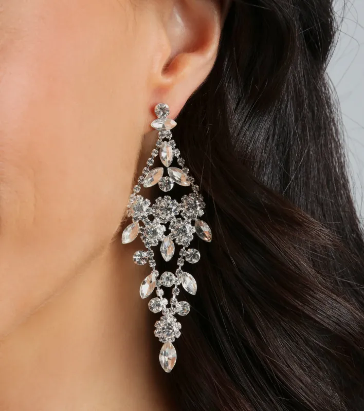 Elegant Radiance Rhinestone Chandelier Earrings sold by Windsor