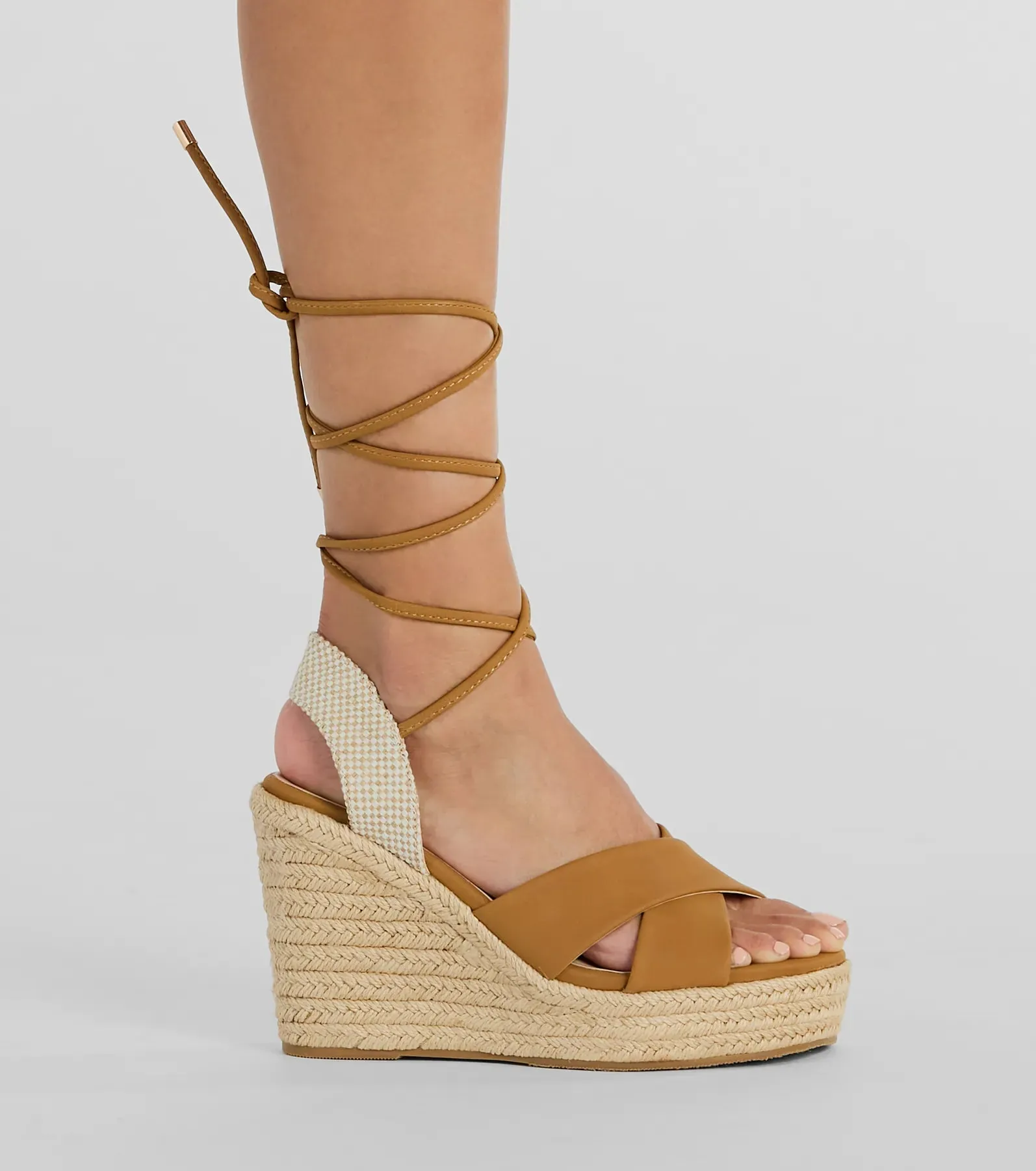 Open Toe Season Lace-Up Espadrille Wedges sold by Windsor product image thumbnail 3