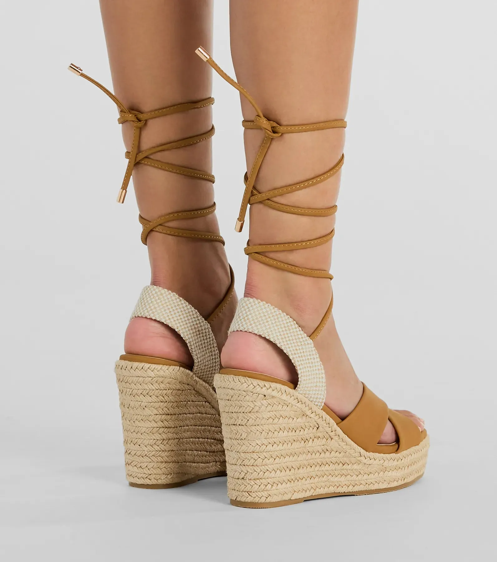 Open Toe Season Lace-Up Espadrille Wedges sold by Windsor product image thumbnail 4