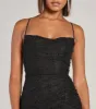 Luxe Design Lace-Up Pearl Rhinestone Mini Dress sold by Windsor