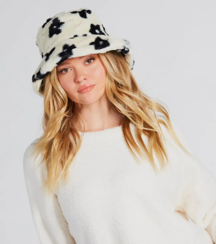 Trendy Find Floral Faux Fur Bucket Hat sold by Windsor