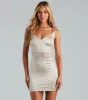Remi Rhinestone Satin Formal Mini Dress sold by Windsor