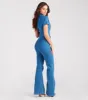 Style Goals Flared-Leg Denim Jumpsuit sold by Windsor