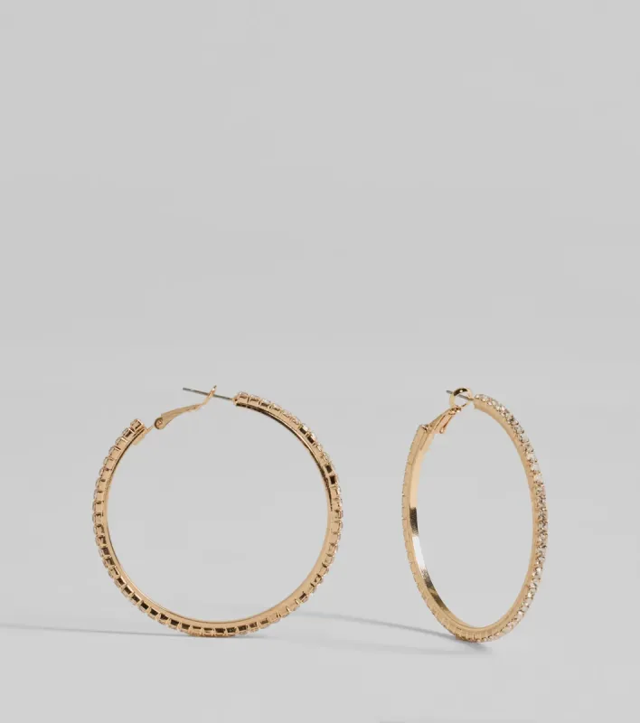 Beautiful Sparkle Rhinestone Hoop Earrings sold by Windsor