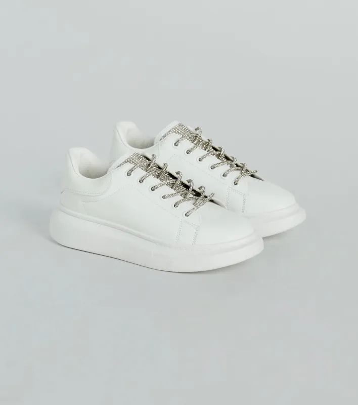 Glam Squad Faux Leather Rhinestone Sneakers sold by Windsor