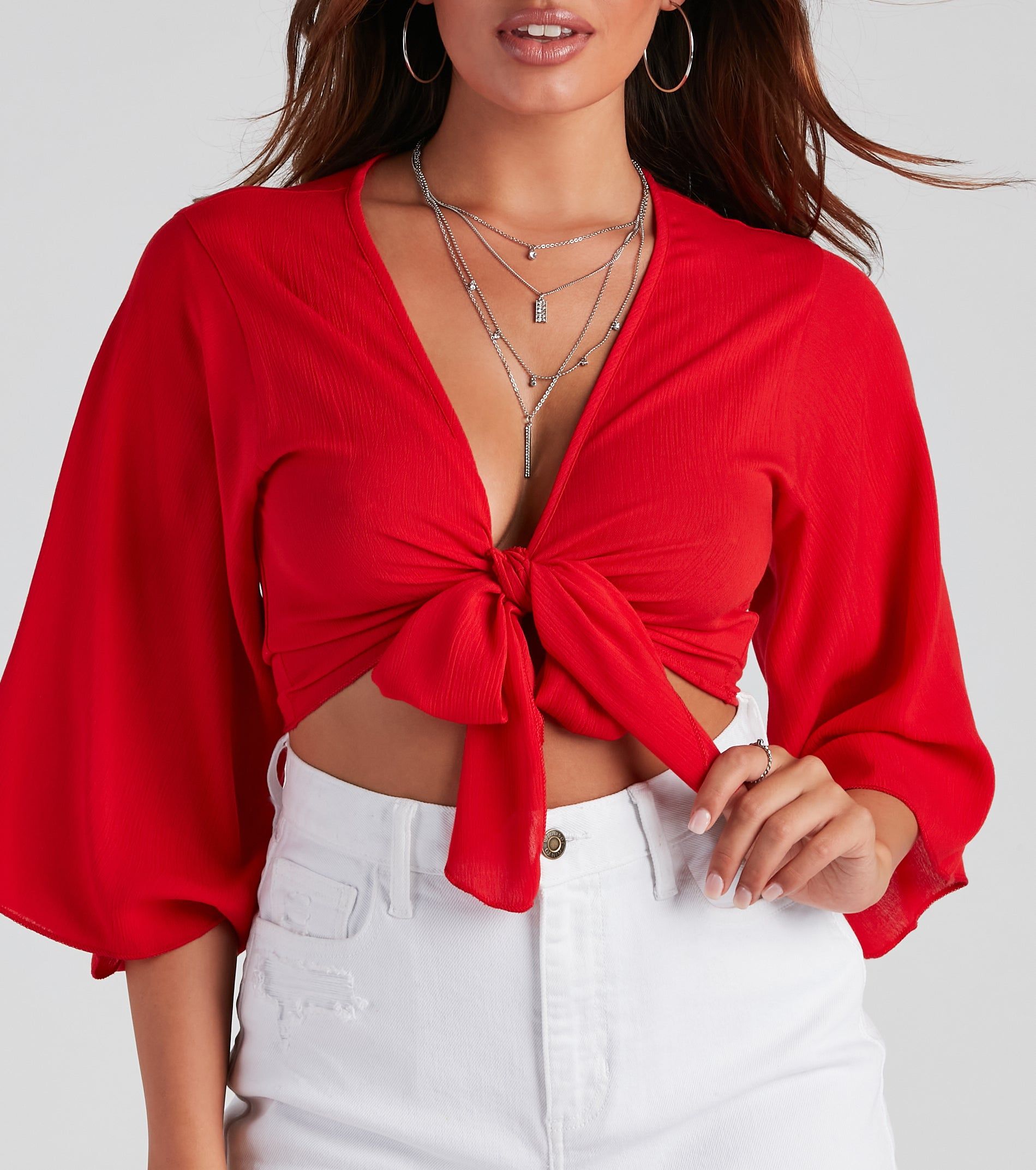Set Sail Tie-Front Crop Top sold by Windsor product image thumbnail 4