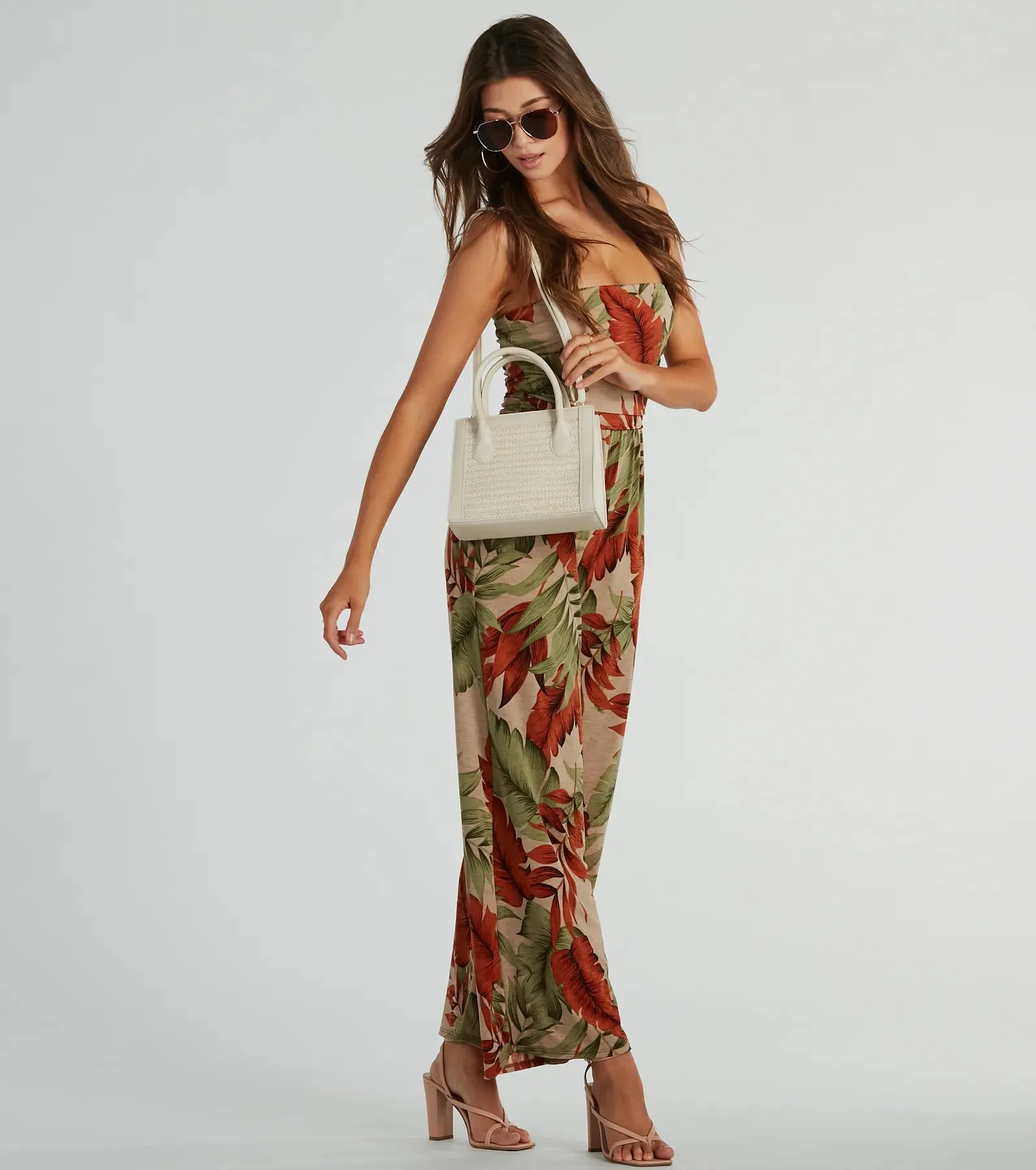 Boho Chic Crossbody Straw Tote Bag sold by Windsor product image thumbnail 2