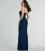 Kaitlyn Cowl Neck Mermaid Mesh Formal Dress sold by Windsor