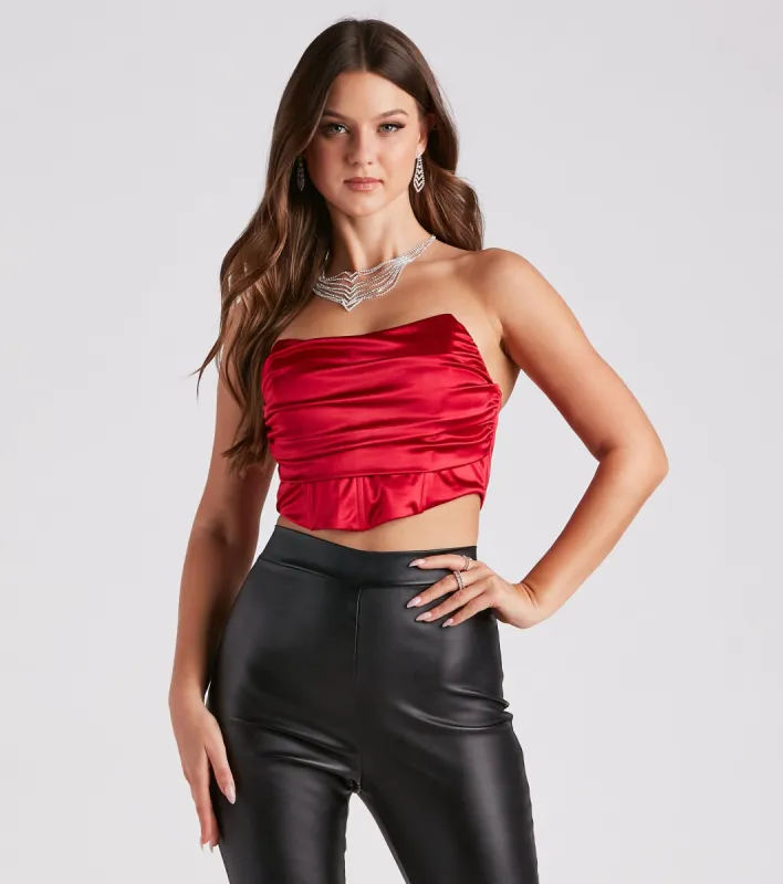 Life Of The Party Satin Corset Top sold by Windsor