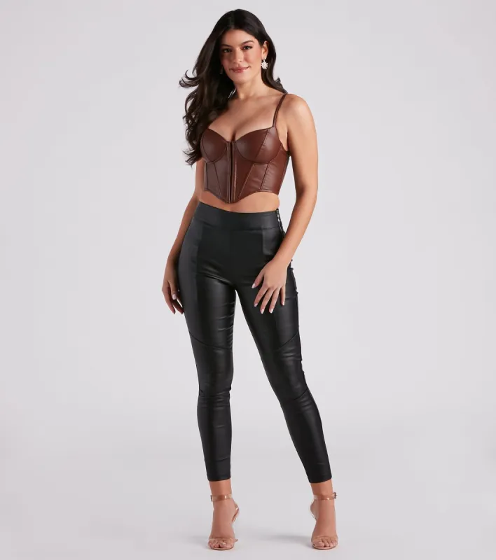 Livin' On The Edge Coated Faux Leather Leggings sold by Windsor