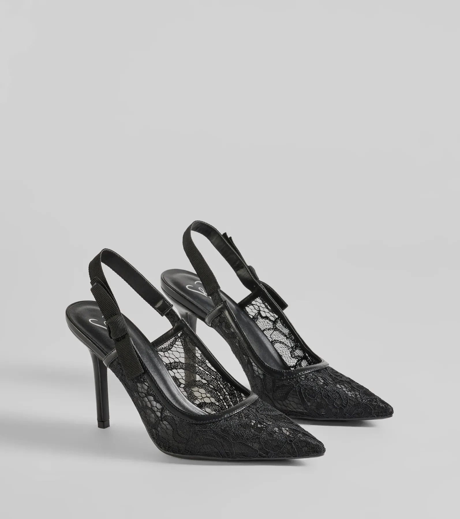 Sweet Cuties Lace Slingback Stiletto Pumps sold by Windsor