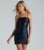 Stunner Status Glitter Satin Mini Dress sold by Windsor