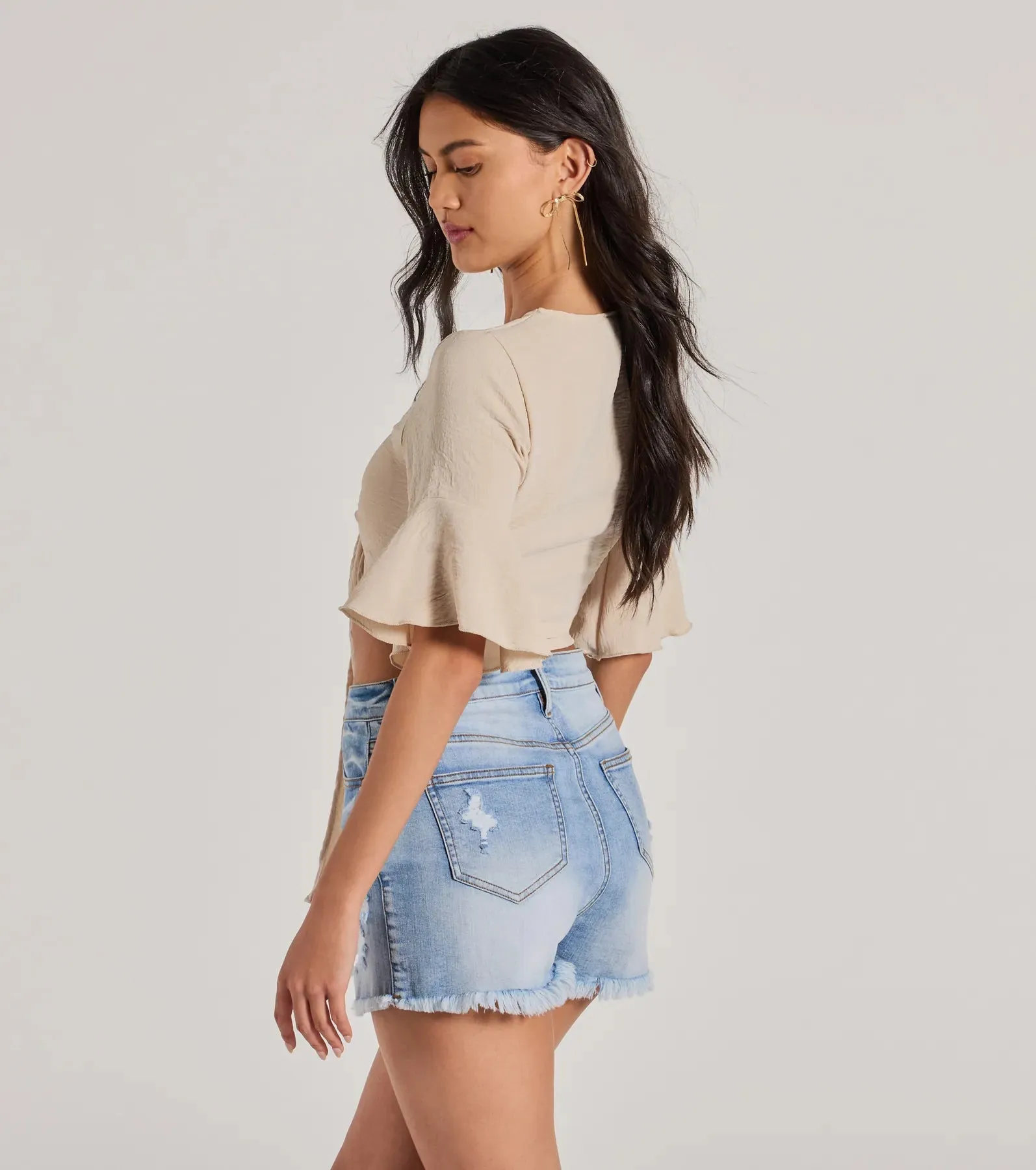 Infinite Possibilities Tie Front Crop Top sold by Windsor product image thumbnail 2