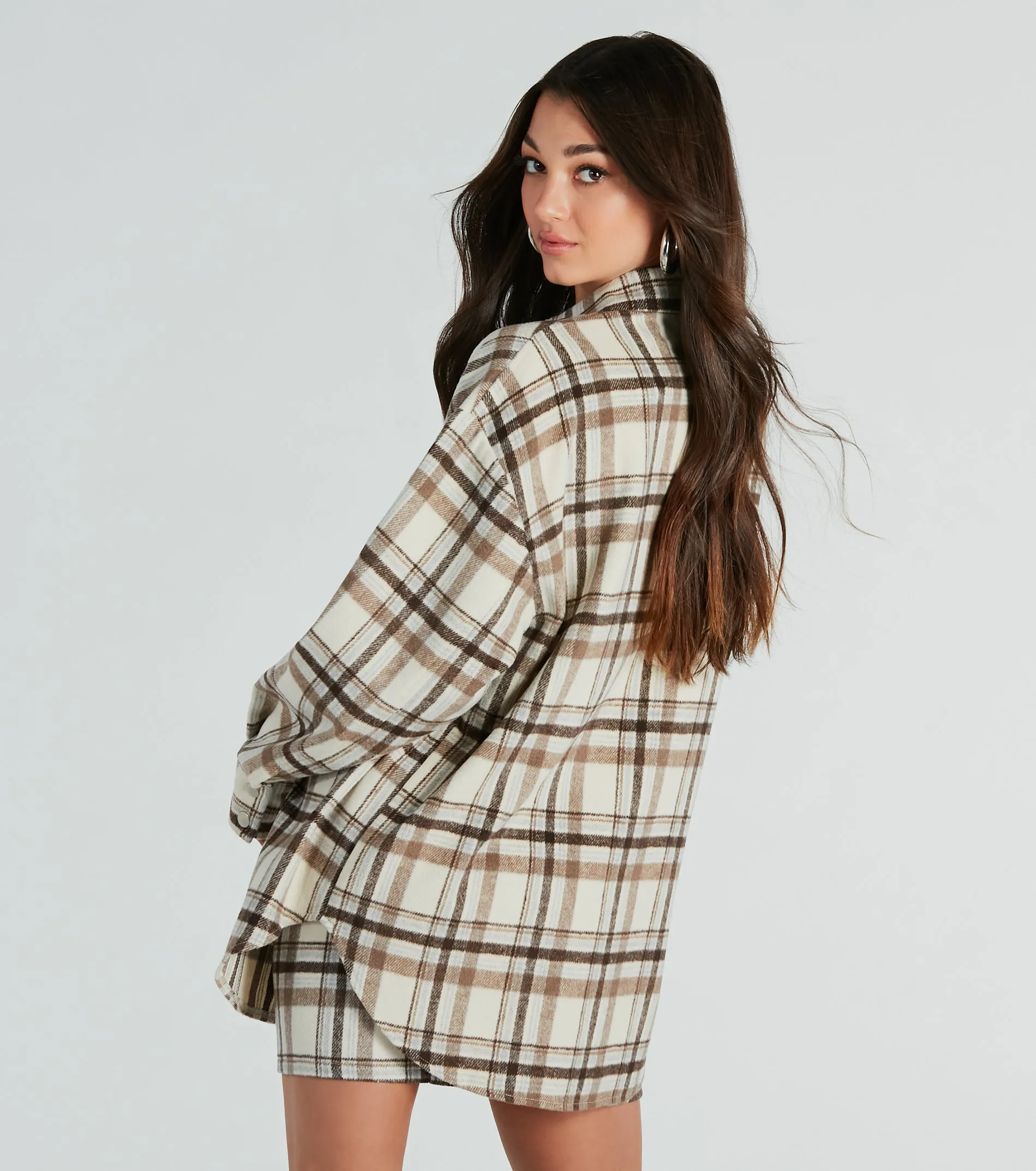 Paint The Town Plaid Flannel Shacket sold by Windsor product image thumbnail 2