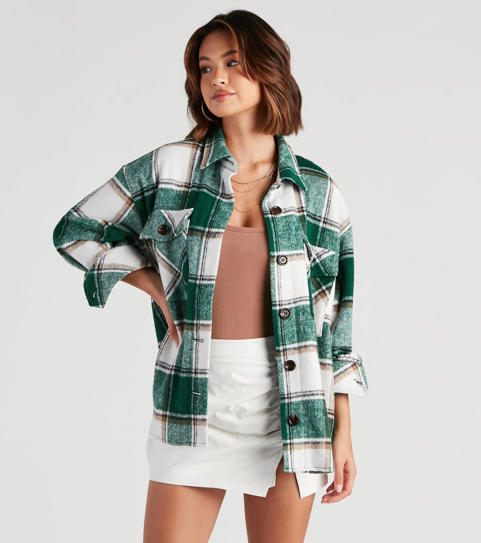 CLEARANCE - True And Trendy Plaid Shacket sold by Windsor