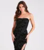 Chic Alert Floral Velvet Burnout Corset Top sold by Windsor