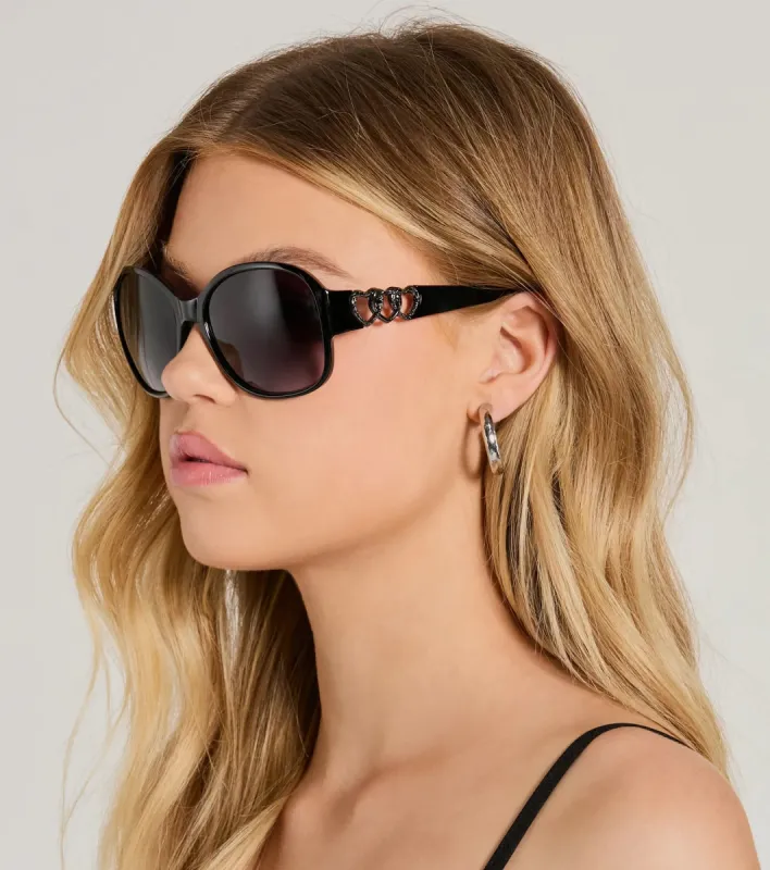 Heart It Oversized Round Sunglasses sold by Windsor
