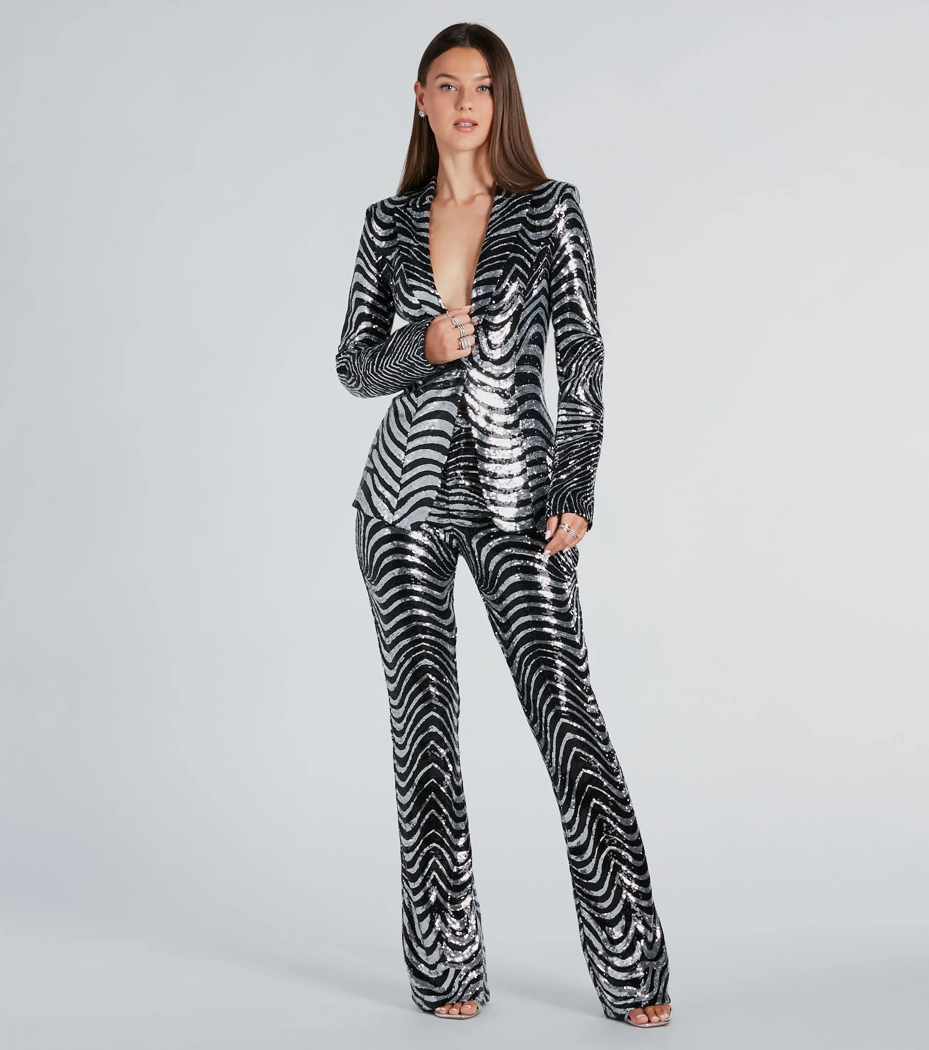 CLEARANCE - Make An Entrance Sequin Swirl Blazer sold by Windsor