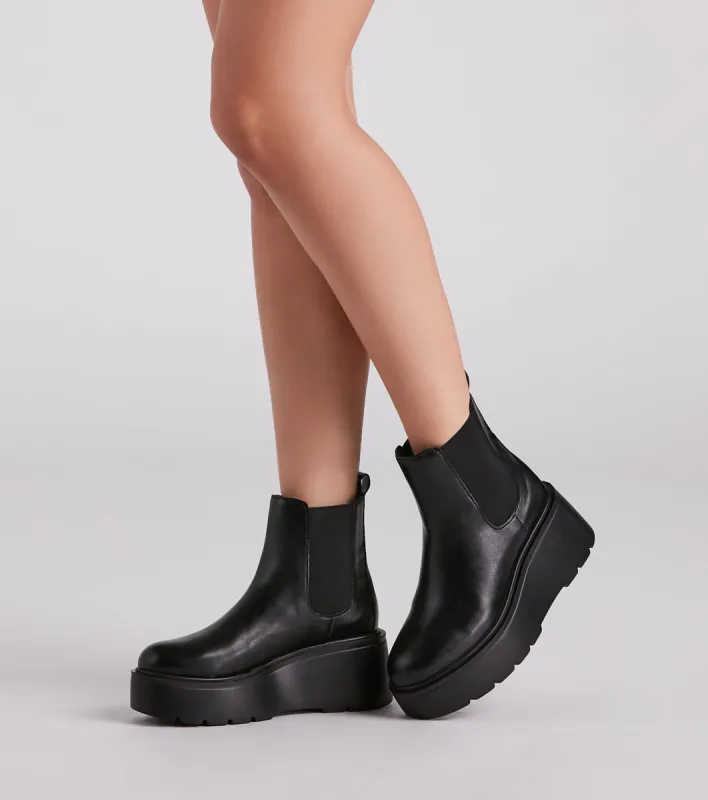 Chic Edge Platform Booties sold by Windsor