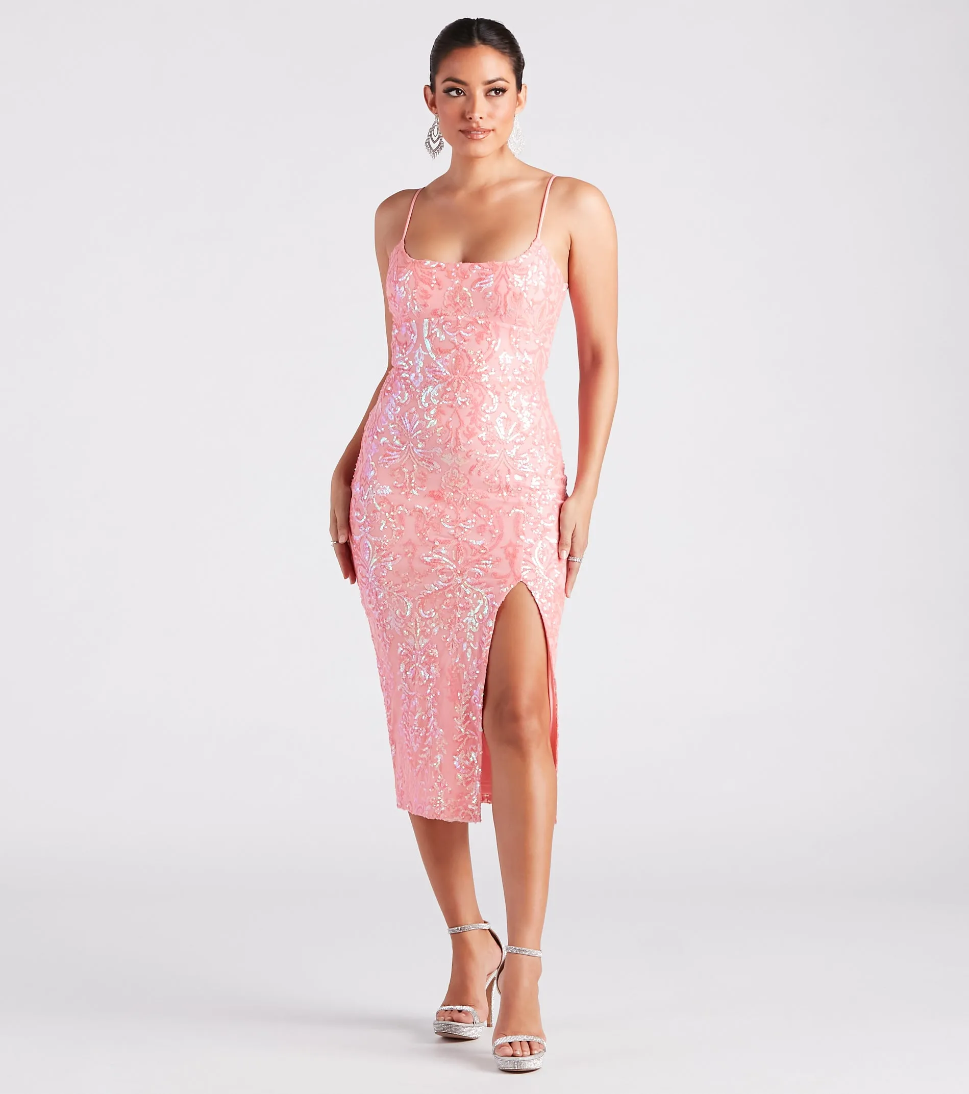 Karley Formal Sequin Low Back Midi Dress sold by Windsor product image thumbnail 5