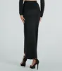 Midnight Glitz Rhinestone High Slit Maxi Skirt sold by Windsor