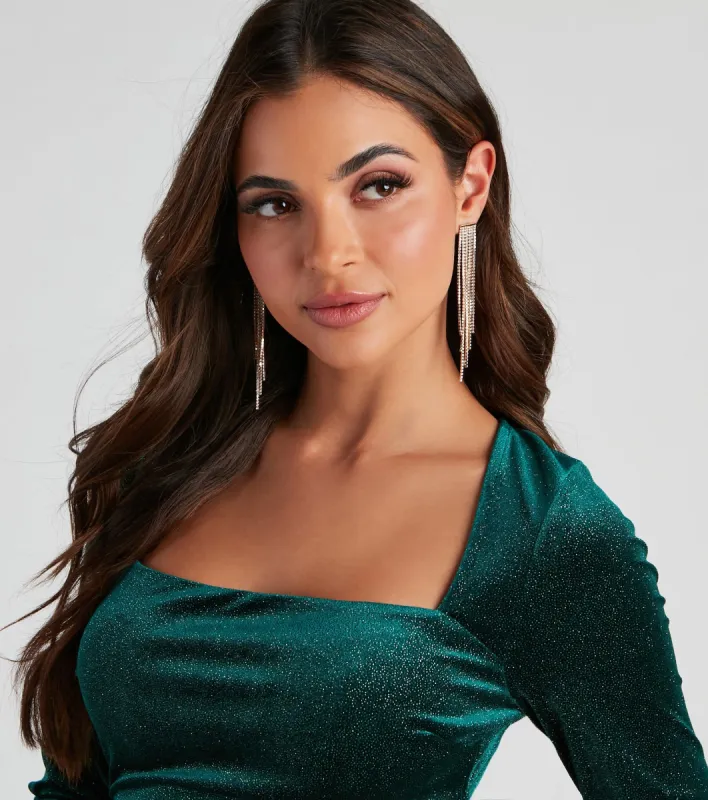 Fab Fringe Rhinestone Earrings sold by Windsor