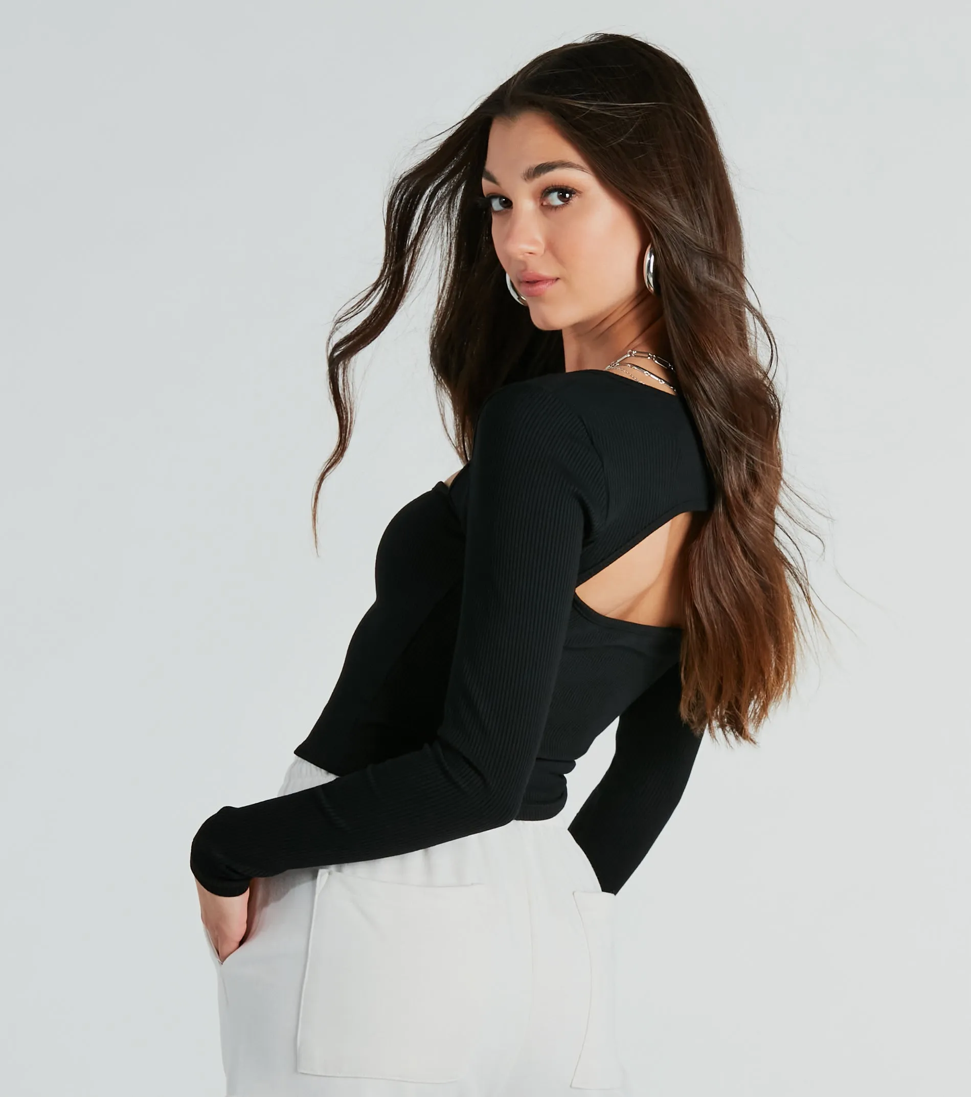 Signature Stunner Long Sleeve Rib Knit Top sold by Windsor product image thumbnail 2