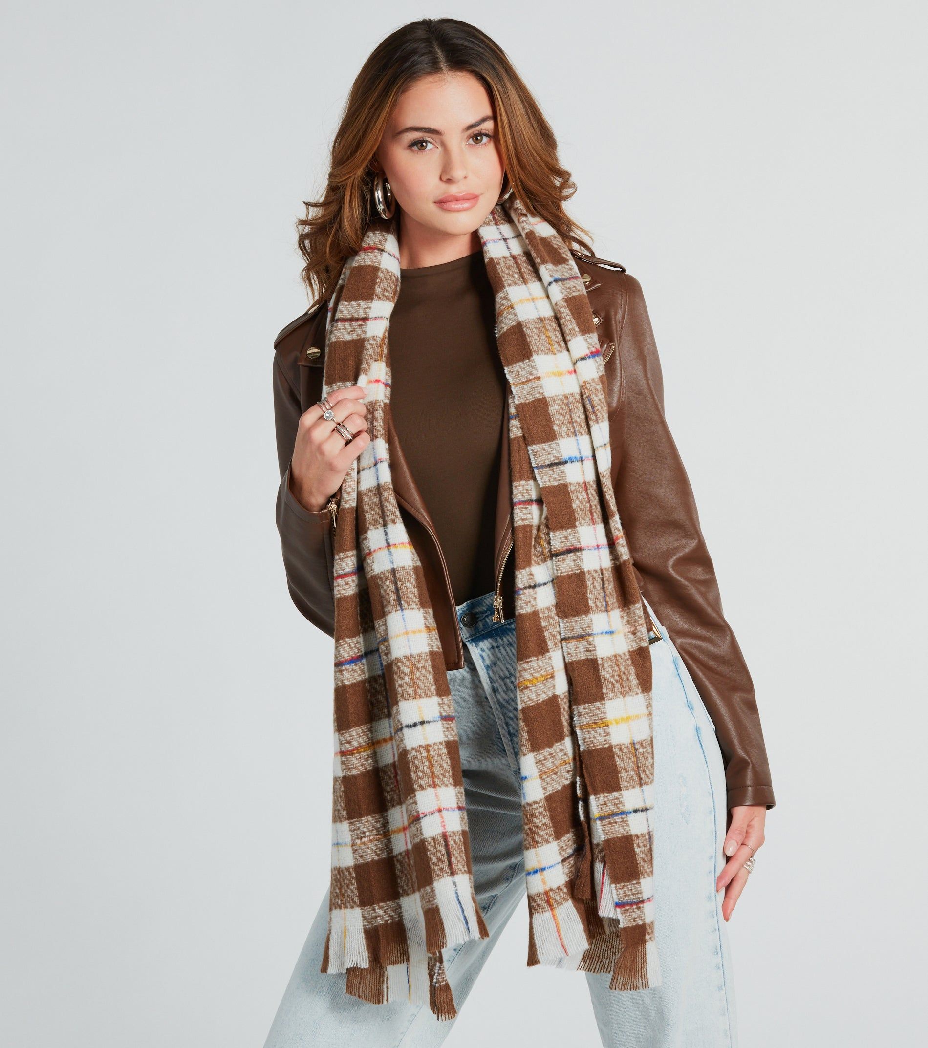 CLEARANCE - Cold Weather Cutie Long Plaid Scarf sold by Windsor