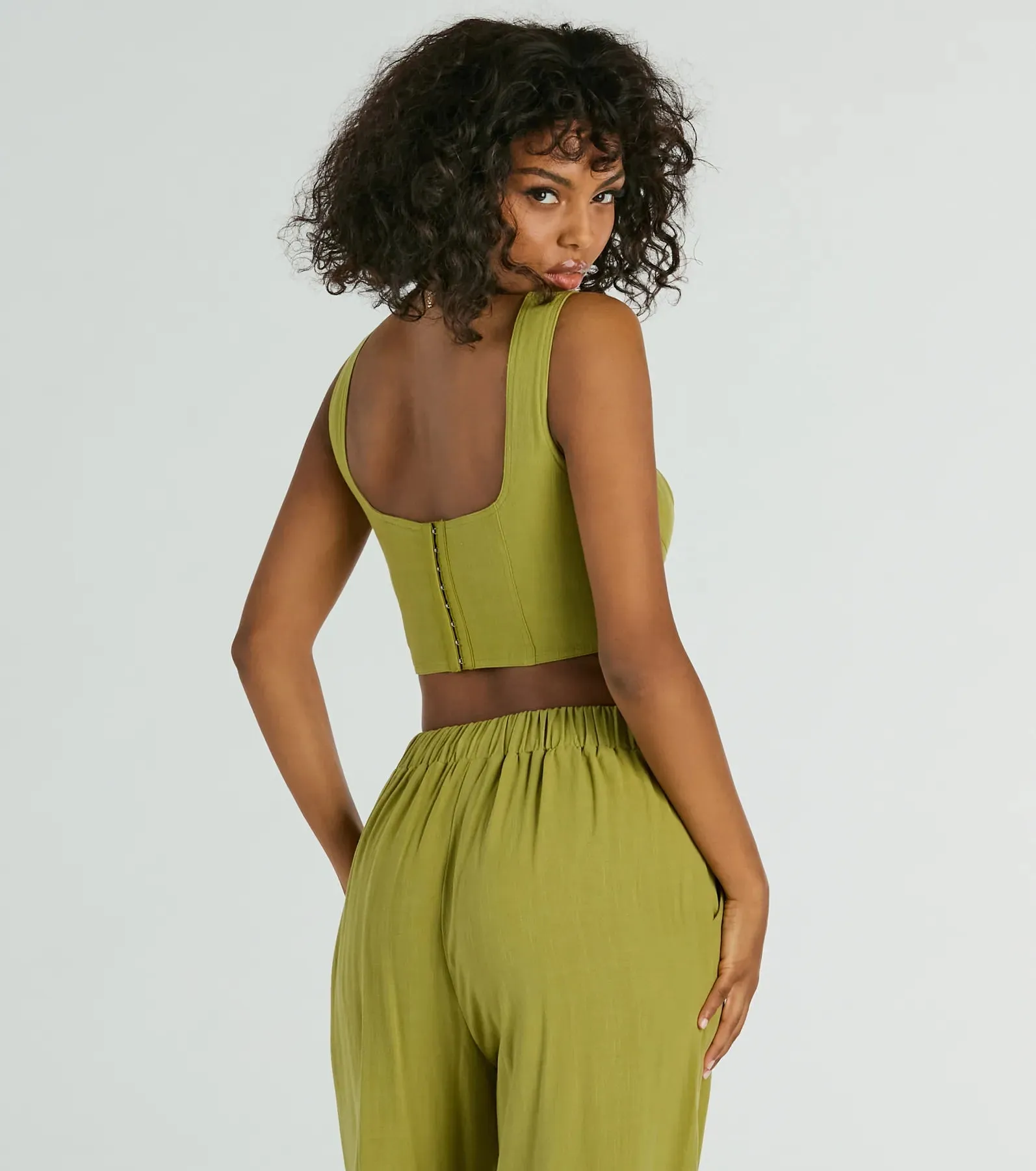 Keep It Light Sleeveless Linen Corset Top sold by Windsor product image thumbnail 2