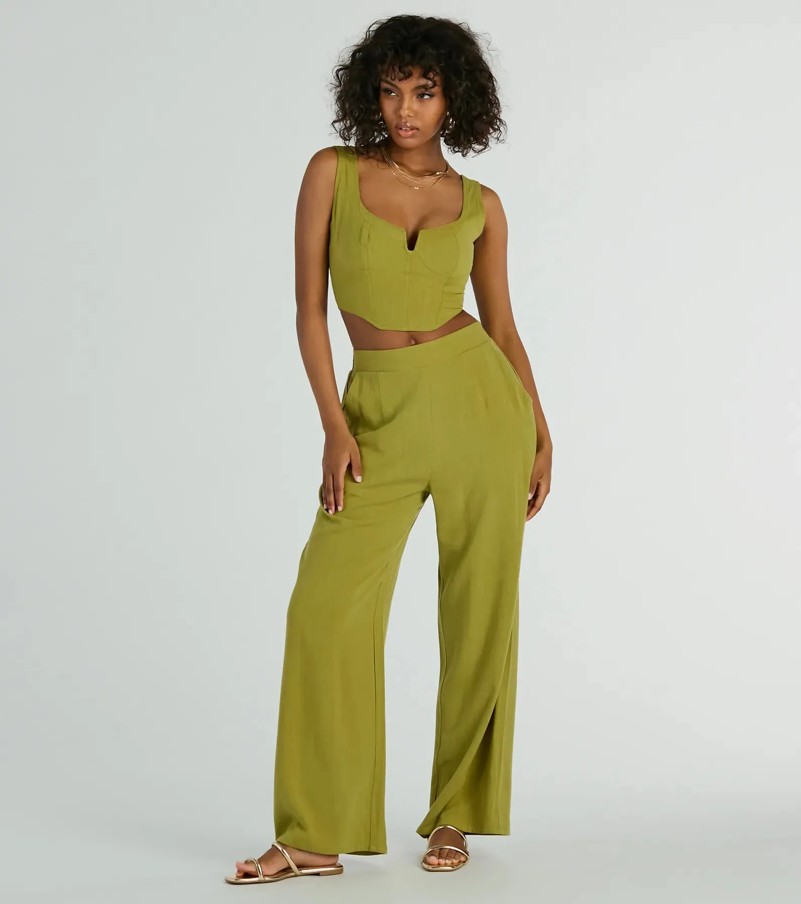 Keep It Light Sleeveless Linen Corset Top sold by Windsor product image thumbnail 3