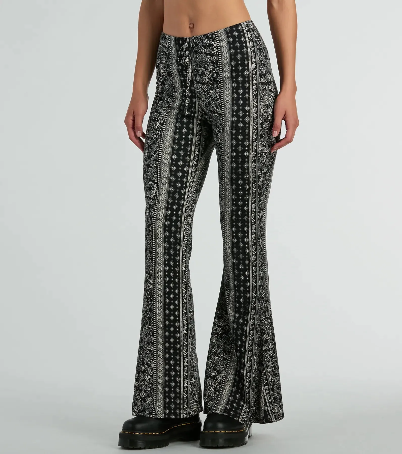 To The Sky Boho V-Waist Tie Flare Pants sold by Windsor product image thumbnail 2