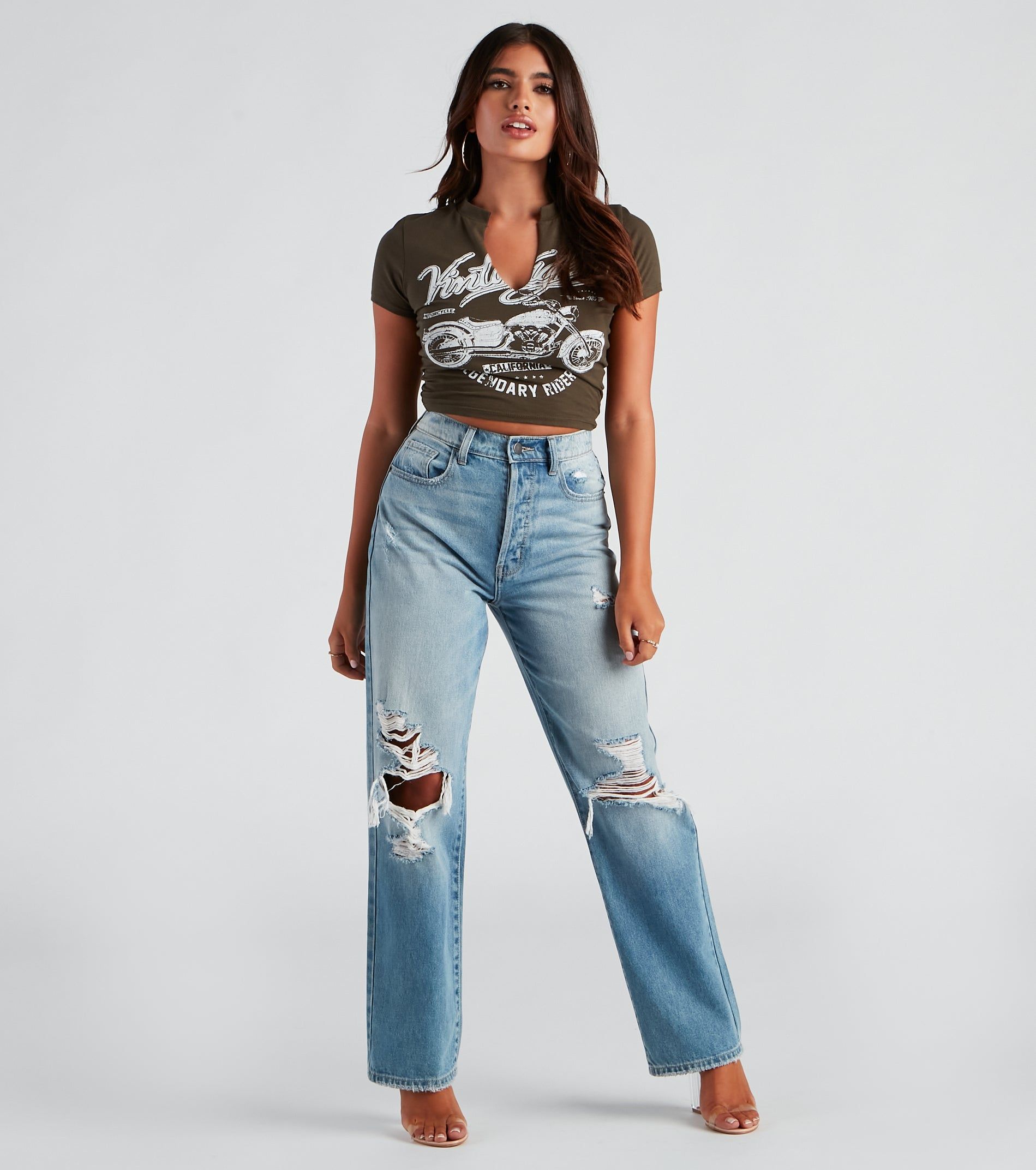 Vintage Moto Graphic Crop Tee sold by Windsor product image thumbnail 2