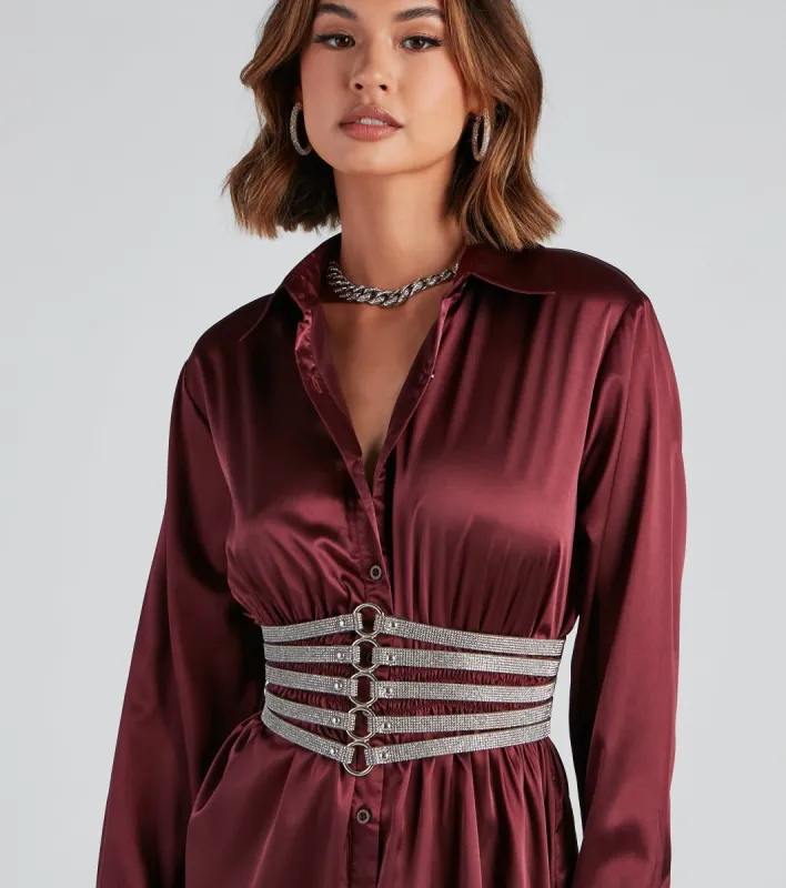 Glam Rhinestone Stretch Belt sold by Windsor