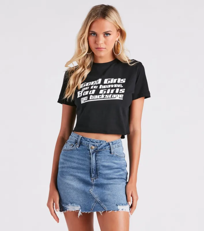 Backstage Babe Graphic Crop Tee sold by Windsor