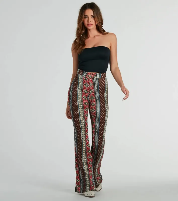 Desert Wanderer Wrap Waist Boho Flare Pants sold by Windsor